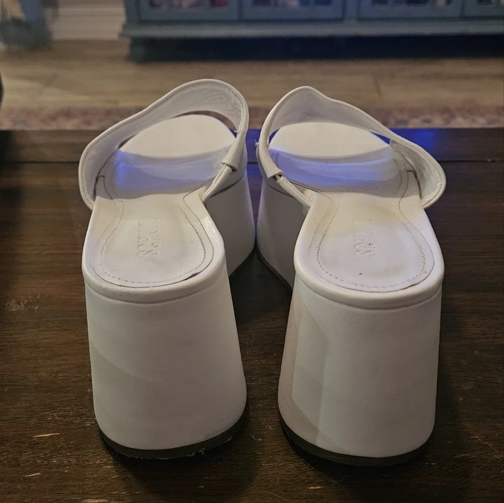 SCHUTZ White Platform Slide Mule
